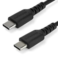 Cable de carga de 1m usb c - de carga rapida usb 2.0 tipo c a usb c revestimiento tpe de fibra de aramida m/m 60w negro - startech.com mod. rusb2cc1mb