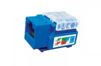 Sbe tech 2302bl- módulo jack keystone rj45, 8 hilos, cat 5e, compatible con calibres awg 22-26, color azul