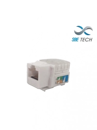 Sbe tech jackc6wt- módulo jack keystone rj45, 8 hilos, cat 6, compatible con calibres awg 22-26, color blanco