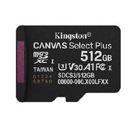 Memoria flash micro sd kingston sdxc canvas select plus 512gb 150mbs uhs-i u3 v30 sinadaptador (sdcs3512gbsp)