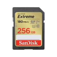 Memoria sandisk sdxc 256gb extreme 180mb/s 4k clase 10 u3 v30 sdsdxvv-256g-gncin