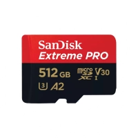 Memoria sandisk micro sdxc 512gb extreme pro 200mb/s 4k clase 10 a2 v30 c/adaptador sdsqxcd-512g-gn6ma