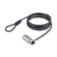 Startech.com cable de seguridad de 1,5m con candado compatible con nano delgado de combinación para laptop - cable antirrobo para laptop - 2.01m cable - reiniciable - 4-dígitos - cerradura de combinación - plata, negro - acero, aleación de cinc, acero al carbono, plástico - para portátil, base de conexión, monitor, impresora, proyector, computadora de escritorio, osciloscopio, material de laboratorio