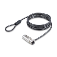 Startech.com cable de seguridad delgado para laptop compatible con noble wedge® 1,5m - antirrobo para laptop con candado de combinación - 2.01m cable - reiniciable - 4-dígitos - cerradura de combinación - acero, aleación de cinc - para portátil, base de conexión, monitor, proyector, computadora de escritorio, material de laboratorio