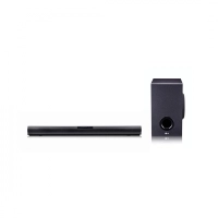 Lg sound bar subwoofer, 2.1 canales, bluetooth,1600w rms , woofer level -15-6db,negro