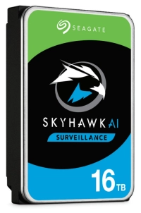 Disco duro interno seagate skyhawk ai 16tb 3.5 escritorio sata3 6gb/s 256mb 7200rpm video vigilancia 24x7 dvr y nvr  bahias ilimitadas 1-64 cam