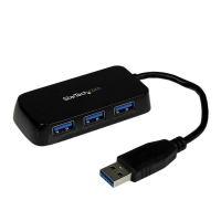 Hub usb 3.0 de 4 puertos - adaptador concentrador hub usb 3.0 super speed 4 puertos salidas portatil para laptop computadora - negro - startech.com mod. st4300minu3b