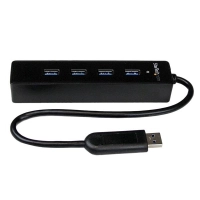 Hub usb 3.0 de 4 puertos - adaptador concentrador hub usb 3.0 super speed 4 puertos salidas portatil para laptop computadora - negro - startech.com mod. st4300pbu3