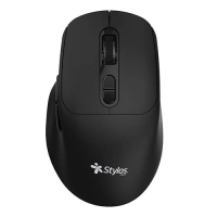 Mouse inalambrico recargable stylos 1 - 600 dpi 3 niveles 6 botones conexion usb nano 2.4ghz negro. stpmoi8b