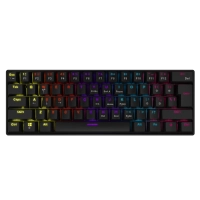 Teclado gaming xpg summoner mini - switch outemu red. con iluminación rgb, en español. negro. summonermini61rd-bkces