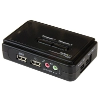 Switch juego conmutador kvm de 2 puertos todo incluido - usb - audio y video vga - 2x usb a hembra - 2x mini usb b hembra - hd15 macho - startech.com mod. sv211kusb