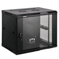 Saxxon sxr9u6409s - gabinete de pared negro  9ur  puerta de vidrio templado  alto 60 cm  ancho 60 cm  profundidad 45 cm