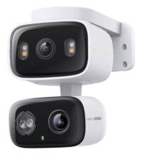 Camara vigilancia 360º interior  exterior (tapo c246d) doble lente 2k 3mp - apertura f1, 6, distancia focal 2, 8 mm