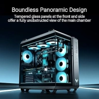 Gabinete asus (tuf gaming gt502 horizon white) blanco,rgb 120mm fans*3,mt,s/fuente