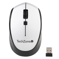 Mouse inalámbrico start silver techzone - hasta 1600 dpi's, 3 botones, textura en rubber, 1 año de garantía.