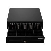 Cajón de dinero techzone tzbe4b8m90 - negro, 4 billetes, 8 monedas.