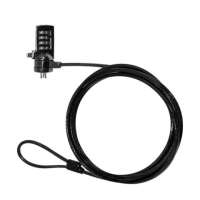 Candado de combinación para laptop tipo t longitud de cable 1.8 mts grosor del cable 4mm