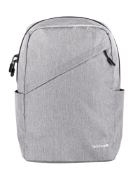 Backpack classic grey techzone de 15.6 pulgadas - múltiples compartimientos, organizador frontal, costuras y asas reforzadas, garantía limitada de por vida.