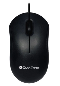 Mouse alámbrico initially techzone - 1000 dpi's, 3 botones, longitud de cable de 1.2 m. conexión usb, 1 año de garantía.