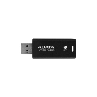 Memoria usb de 64gb ur320 3.2 gen 1 (retro compatible 3.0 y 2.0) - diseño material reciclado sin tapa. color negro. uc320-64g-rbkbk