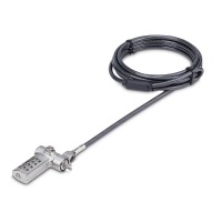 Startech.com cable de 2m universal de seguridad para laptops - cable con candado noble wedgenanok-slot - de combinación - antirrobo - 2m cable - 4-dígitos - barra en t patentadacierre de combinación - plata, negro - acero al carbono, plástico - para portátil, base de conexión, monitor, impresora, proyector, computador, computadora de escritorio
