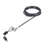 Startech.com cable de 2m universal de seguridad para laptop de bloqueo compatible con noble wedgenanok-slot - con cerradura - 2m cable - candado de llavet-bar patentado - plata, negro - acero al carbono, plástico - para portátil, base de conexión, monitor, computador, computadora de escritorio