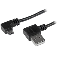 Startech.com cable de 2m micro usb con conector acodado a la derecha - cable for tableta, smartphone, portátil, disco duro portátil, computador, pc, disco duro externo - 480mbits - apantallado - níquel conector chapado - 2430 awg - negro