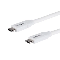 Startech.com cable de 2m usb-c a usb-c con capacidad para entrega de alimentación de 5a - usb tipoc - cable de carga usbc - blanco - cable for portátil, macbook pro, macbook, chromebook, cargador portátil, base de conexión - 480mbits - apantallado - níquel conector chapado - 2426 awg - blanco