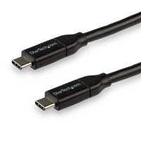 Startech.com cable de 3m usb-c a usb-c con capacidad para entrega de alimentación de 5a - usb tipoc - cable de carga usbc - usb 2.0 - cable for portátil, macbook pro, macbook, chromebook, cargador portátil, base de conexión - 480mbits - apantallado - níquel conector chapado - 2426 awg - negro
