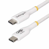 Startech.com cable de carga para laptop usb-c de 2m - cable usb tipo c - blanco - usb-if - pd 240w epr - recubrimiento de tpe - mm - cable for portátil, cargador, dispositivo móvil, cargador de pared, cargador de automóvil, cargador portátil, estación de trabajo portátil, tableta, smartphone, dispositivo usb, hub, ... - 480mbits - apantallado - níquel conector chapado - 30 awg - blanco