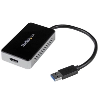 Startech.com adaptador tarjeta de video externa usb 3.0 a hdmi® con hub usb 1 puerto - cable - 1080p - 1920 x 1200 supported - negro