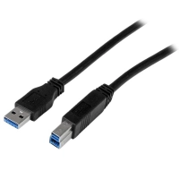 Cable certificado 1m usb 3.0 super speed ss usb b macho a usb a macho adaptador para escáner impresora - negro - startech.com mod. usb3cab1m