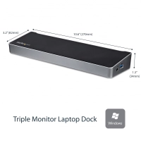 Docking station replicador de puertos universal de triple monitor para laptop - triple monitor 2x dp y 1x hdmi - mac y windows - base docking station usb 3.0 - startech.com mod. usb3dockh2dp