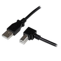 Startech.com cable adaptador usb 3m para impresora acodado - 1x usb a macho - 1x usb b macho en ángulo derecho - cable for escáner, impresora, disco duro - 480mbits - apantallado - 2428 awg - negro