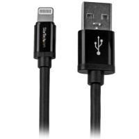 Startech.com cable largo lightning a usb de 2m - carga rápida y sincronización para iphoneipadipod - negro - cable for ipod, ipad, iphone, computadora de escritorio, mac, pc - 480mbits - mfi - apantallado - níquel conector chapado - 2228 awg - negro