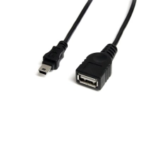 Cable de 30cm convertidor usb 2.0 de usb a a mini usb b - hembra / macho - usb (f) a mini usb tipo b (m) - negro - usbmusbfm1 - startech.com mod. usbmusbfm1