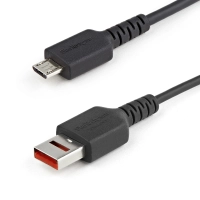 Startech.com cable de carga de 1m con seguridad - cable adaptador usb a micro usb de sólo carga con bloqueo de datos para teléfonotablet - cable for smartphone, tableta, dispositivo móvil, portátil, computadora de escritorio, auricular, cámara, cargador de pared - apantallado - níquel conector chapado - 2232 awg - negro