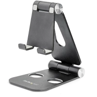 Soporte de escritorio para celular y tablet - multi angulo - plegable - portatil - en aluminio y de color negro usptlstndb - startech.com mod. usptlstndb