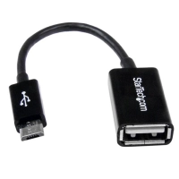 Cable adaptador de 12cm micro usb macho a usb a hembra otg para tablets smartphones teléfonos inteligentes - negro - startech.com mod. uusbotg
