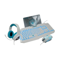 Kit 4en 1 gamer  vortred v-930457 - usb, juego, blanco/cian