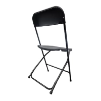 Silla negra plegable modamob reforzada, 47cmx45cmx82cm, tubo 19mm, hasta 120kg
