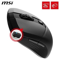 Mouse msi versa 300, optico, 6 botones, 8000 dpi, rf wireless, bluetooth, usb-c, negro