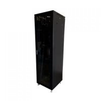 Gabinete wam fcnl42ur6 para piso con puerta de cristal, rack interno a 19, 60 cm ancho, 42 ur alto (2 mts), 60 cm de profundidad.