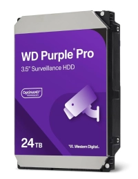 Disco duro interno wd purple pro 24tb 3.5 escritorio sata3 6gb/s 512mb 7200rpm 24x7 ia dvr nvr hasta 64 camaras  wd241purp