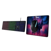 Teclado mouse y mousepad gamer xtech hasha xtk-535s iluminación rgb conexión usb full size color negro