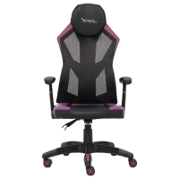 Silla gamer xzeal morado malla, foam, 150° giro, ergonomico (xzsxz30m)
