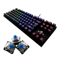 Teclado gamer yeyian yat1804 spark serie 2000 mecanic switch azul rgb