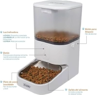 Comedero inteligente para mascotas de 6 litros manejo con app con plato de acero inoxidable para perros y gatos