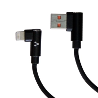 Cable vorago cab-306 usb a lightning 2.4a 90 grados negro